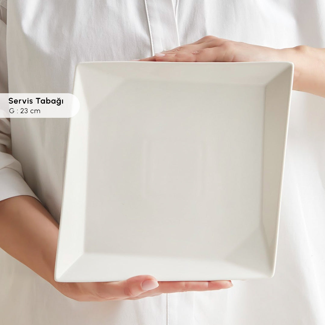 Karaca Forever Bone Origami Morgenmadssæt 26 dele 6 - personer - Løven Home