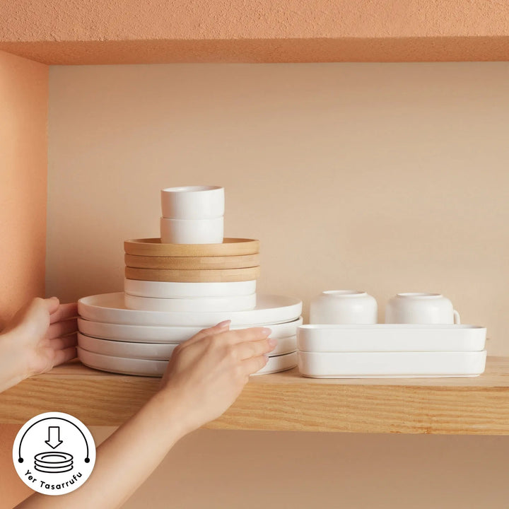 Karaca Forever Bone Surface 32 dele 6 - personers morgenmadssæt - Løven Home