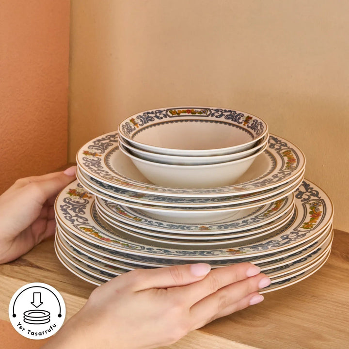 Karaca - Forever Bone Vase Middagssæt – 24 dele til 6 personer - Løven Home