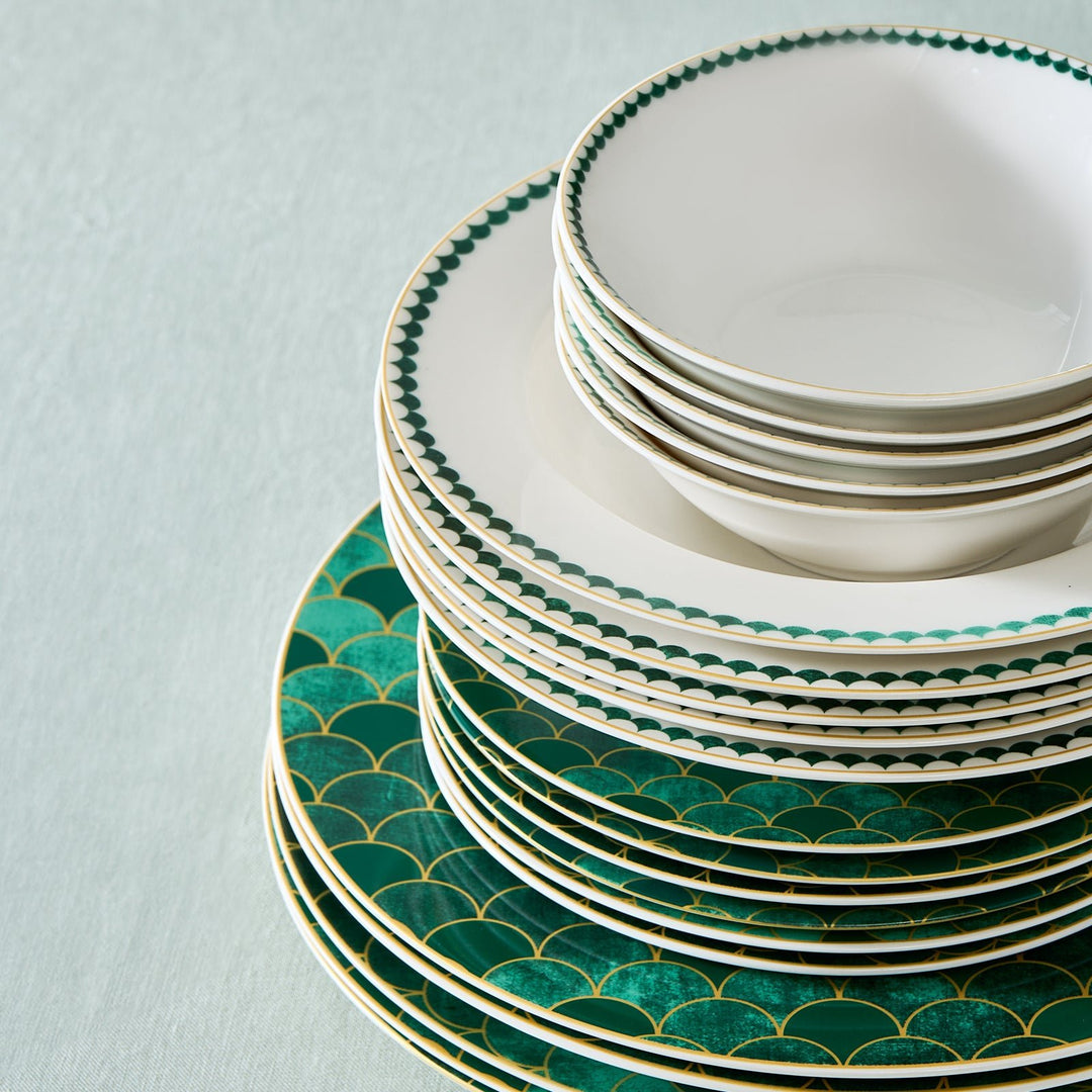 Karaca Forever Bone Zümrüt Spisestel – 24 dele til 6 personer - Løven Home