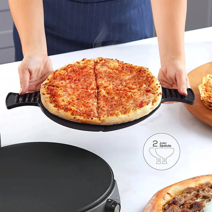 Karaca Gastro 10 - i - 1 Pizza, Lahmacun & Tandoori Brødmaskine – Biodiamant Sort - 30 CM - Løven Home