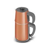 Karaca Gastro Dem 2 i 1 Elektrisk Temaskine 0,95 L + 1,8 L - Rustfrit Stål - Galaktisk Bronze - Løven Home