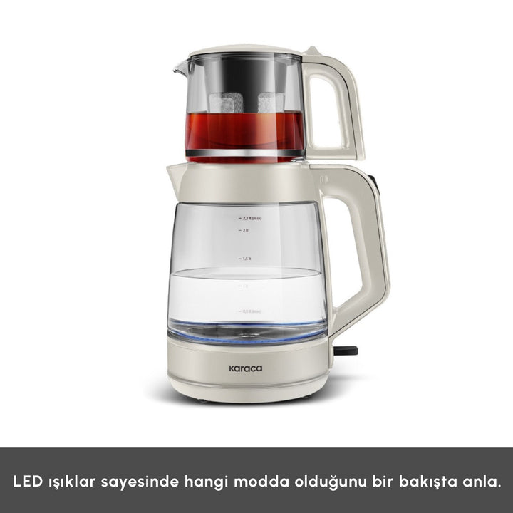 Karaca Glass Tea XL 2-i-1 Glasteemaskine – Starlight - Løven Home