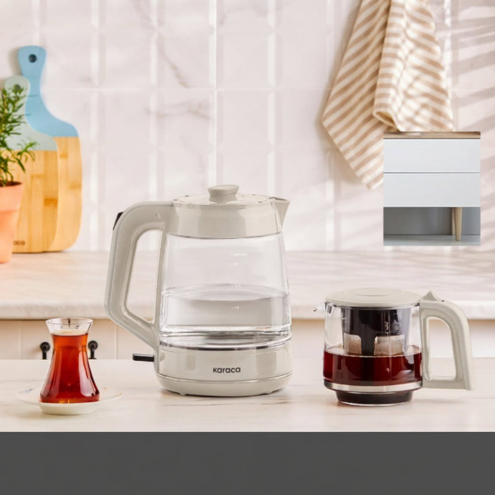 Karaca Glass Tea XL 2-i-1 Glasteemaskine – Starlight - Løven Home