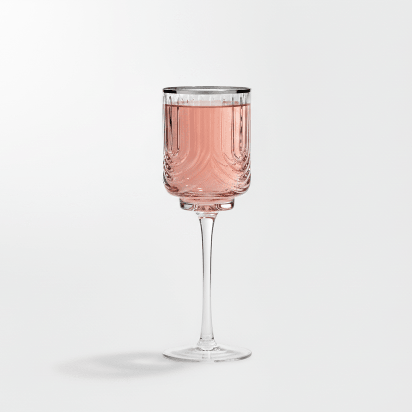 Karaca Gleam Cocktailglassæt m/Sølvkant 6 stk. - 350 ml - Løven Home