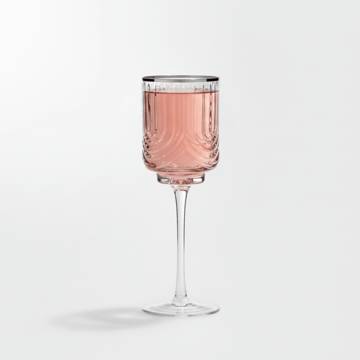 Karaca Gleam Cocktailglassæt m/Sølvkant 6 stk. - 350 ml - Løven Home