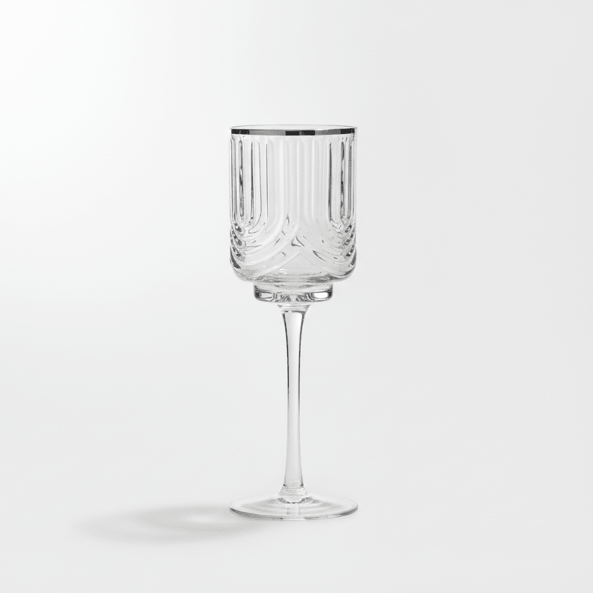 Karaca Gleam Cocktailglassæt m/Sølvkant 6 stk. - 350 ml - Løven Home