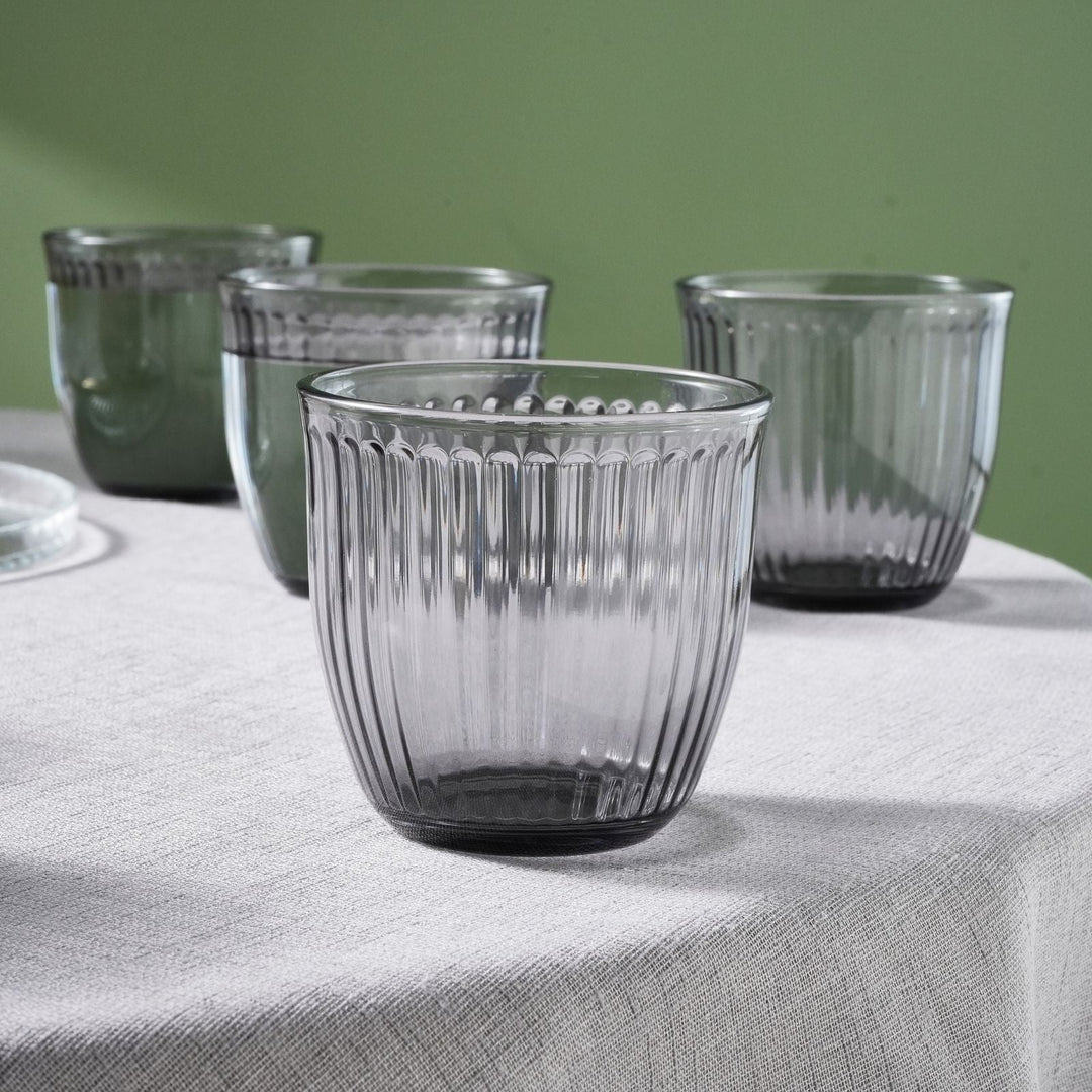 Karaca Gordes Drikkeglas – 6 stk., 290 ml (Antracit) - Løven Home