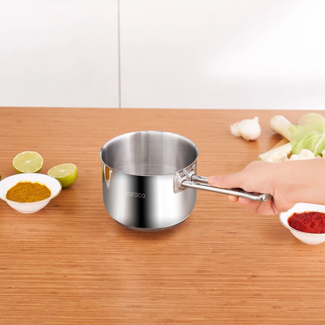 Karaca Grace Induktionskompatibel Stål Sovskande/Mælkekande – 1,6 L - Løven Home