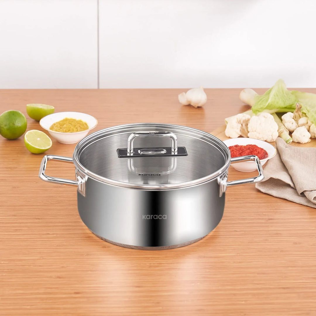 Karaca Grace Induktionsvenlig Gryde i Rustfrit Stål – 22 cm / 3,8 liter - Løven Home