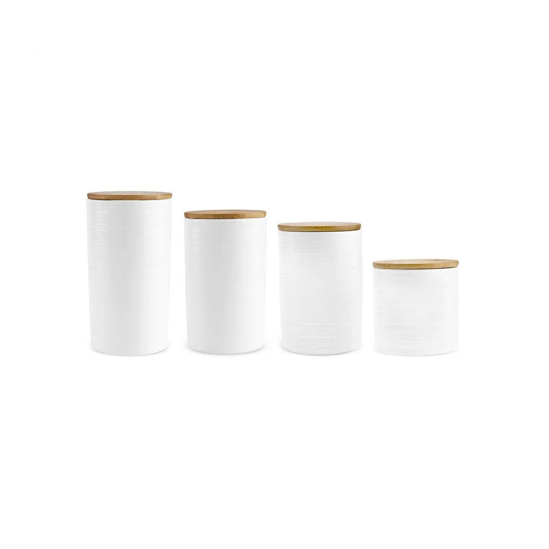 Karaca Hale Krydderisæt m/Vakuumlåg - 8 - Dele - Keramik/Træ - Hvid - Løven Home