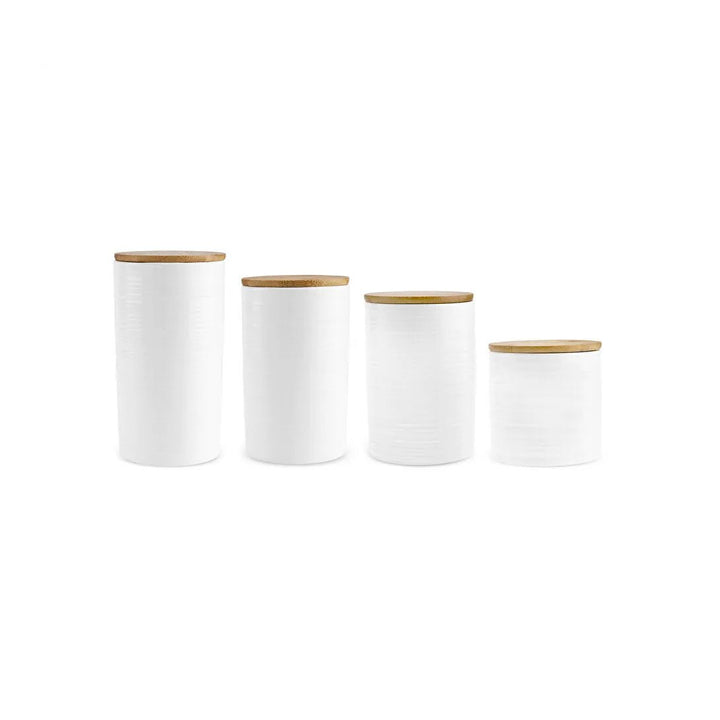 Karaca Hale Krydderisæt m/Vakuumlåg - 8 - Dele - Keramik/Træ - Hvid - Løven Home