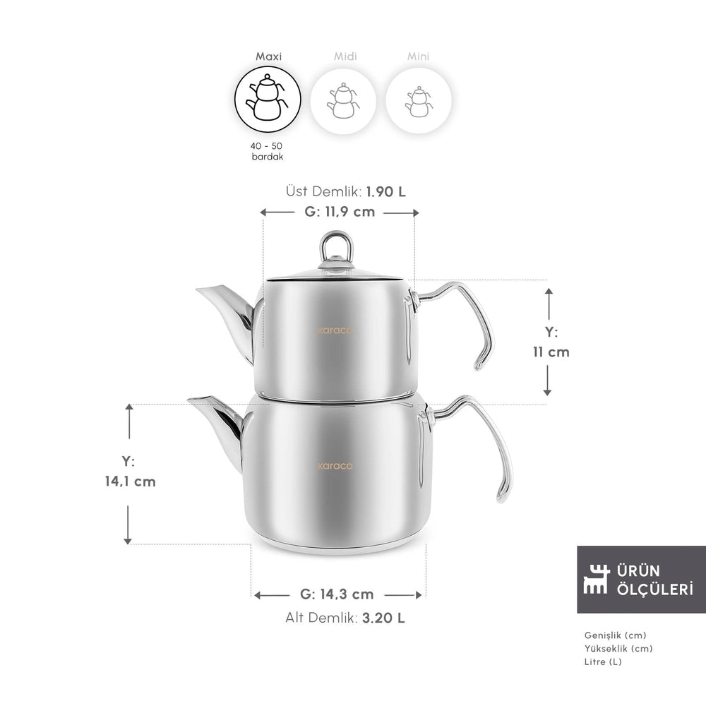 Karaca Hane Maxi - Teekandesæt - 1,9 L & 3,2 L - Løven Home