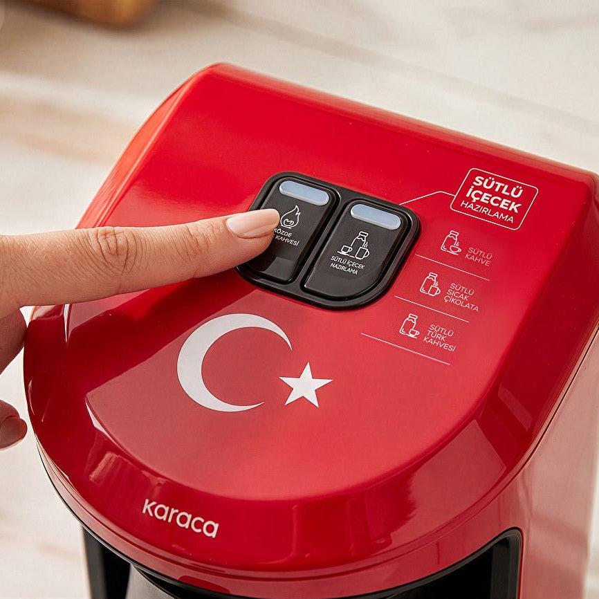 Karaca - Hatır Hüps Türkiye Tyrkisk Kaffemaskine- 5 kopper | Tyrkisk Flag Rød - Løven Home
