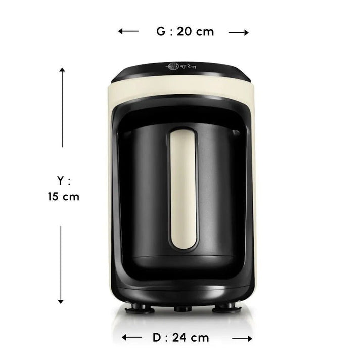 Karaca Hatır Hüp 2 - i - 1 Tyrkisk Kaffemaskine – Soft Cream - Løven Home