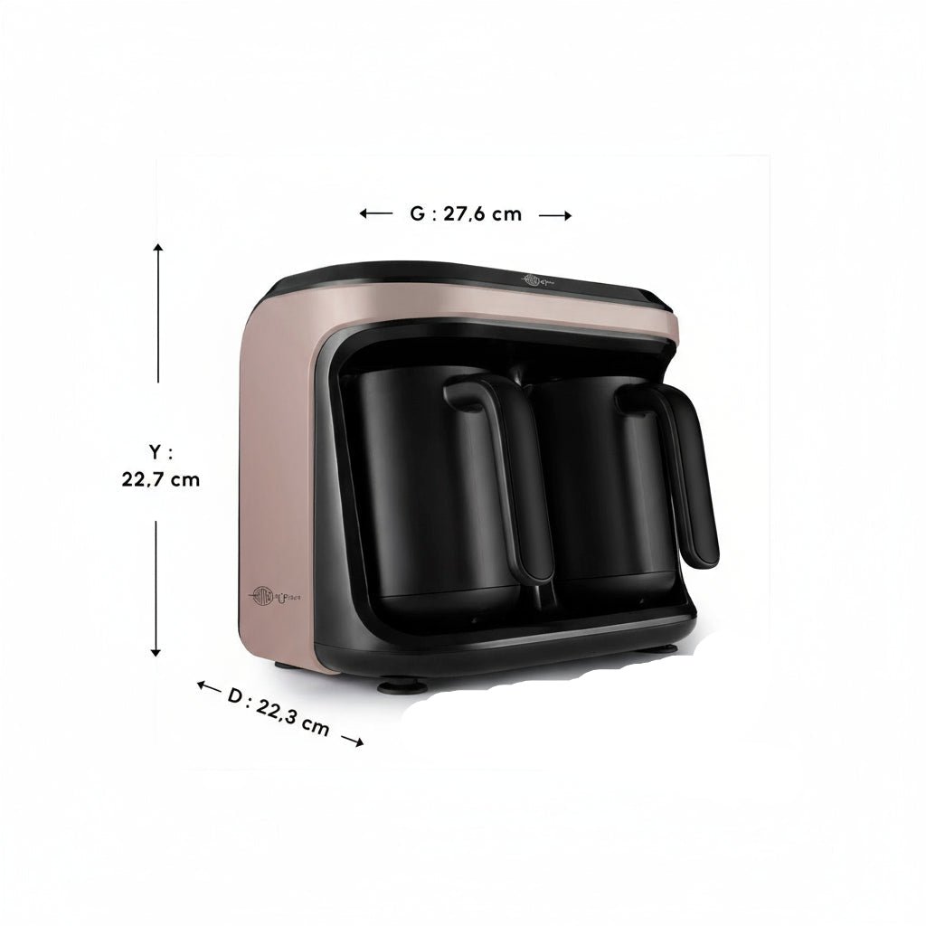 Karaca Hatır Hüp Düet Aroma – Dobbelt Tyrkisk Kaffemaskine | Rosaguld - Løven Home