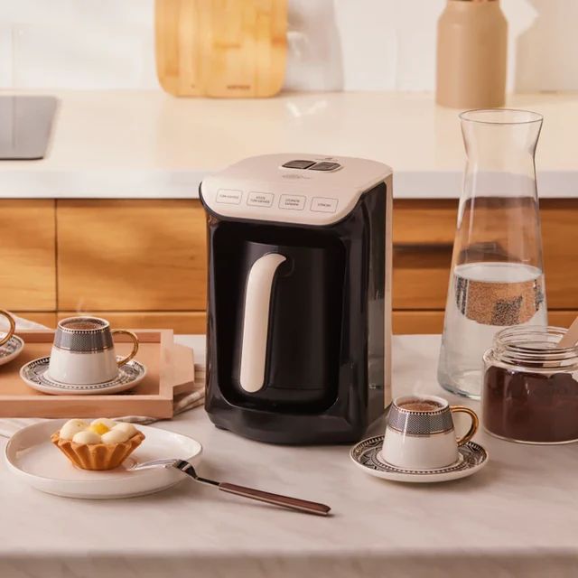Karaca Hatır Köz Tyrkisk Kaffemaskine – 5 kopper - Soft Cream - Løven Home