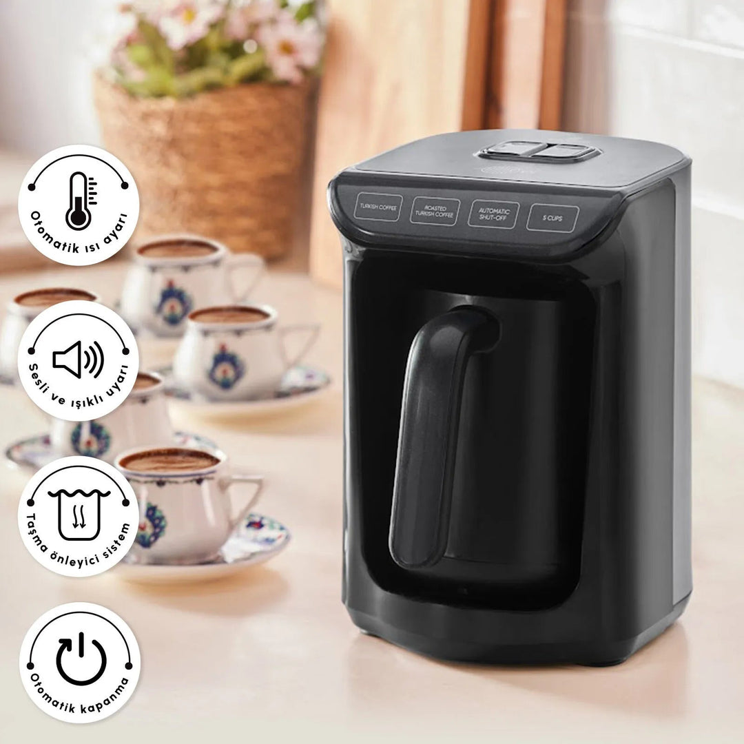 Karaca Hatır Köz Tyrkisk Kaffemaskine | Skinnende Sort - Løven Home