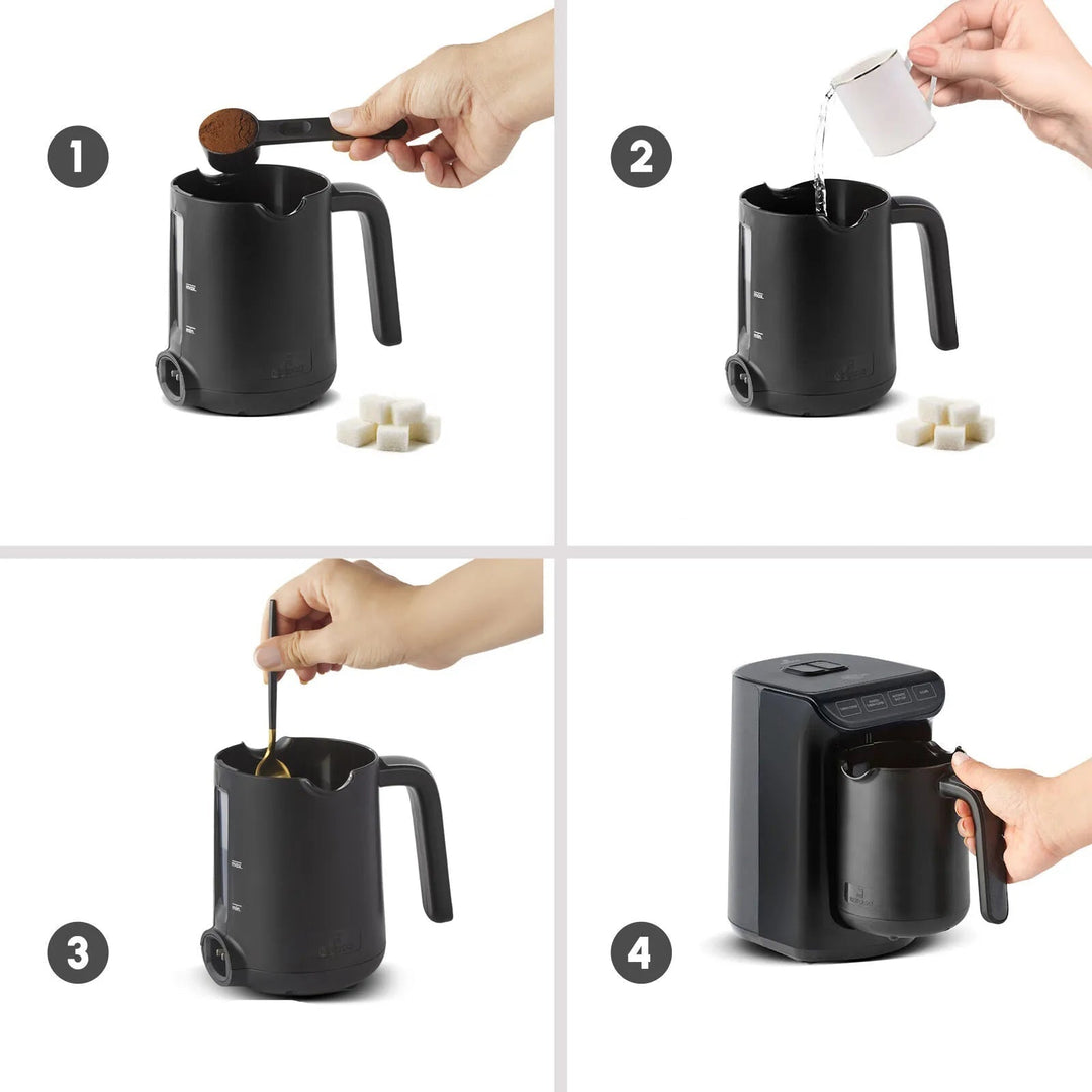 Karaca Hatır Köz Tyrkisk Kaffemaskine | Skinnende Sort - Løven Home