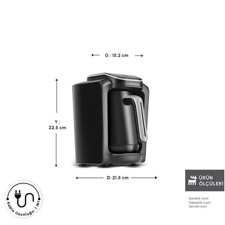 Karaca Hatır Neo - S Tyrkisk Kaffemaskine – Space Grå (Mælkefunktion) - Løven Home