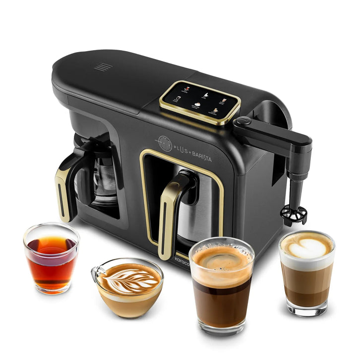 Karaca Hatir Plus Barista 6 - i - 1 Talende Latte Cappuccino og Ember Tyrkisk Kaffemaskine - Mineral Gold - Løven Home