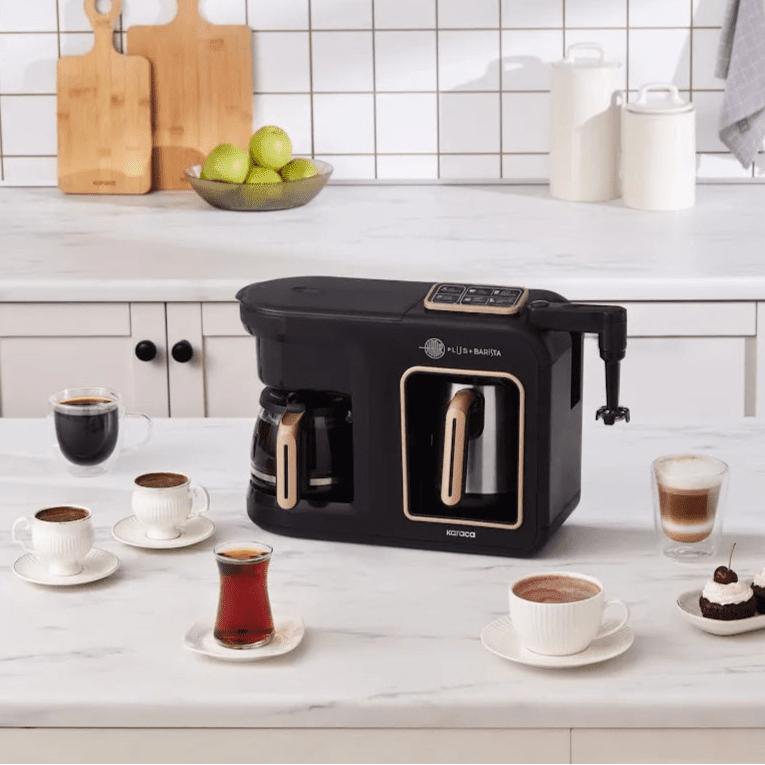 Karaca Hatir Plus Barista 6 - i - 1 Talende Latte Cappuccino og Ember Tyrkisk Kaffemaskine - Mineral Gold - Løven Home