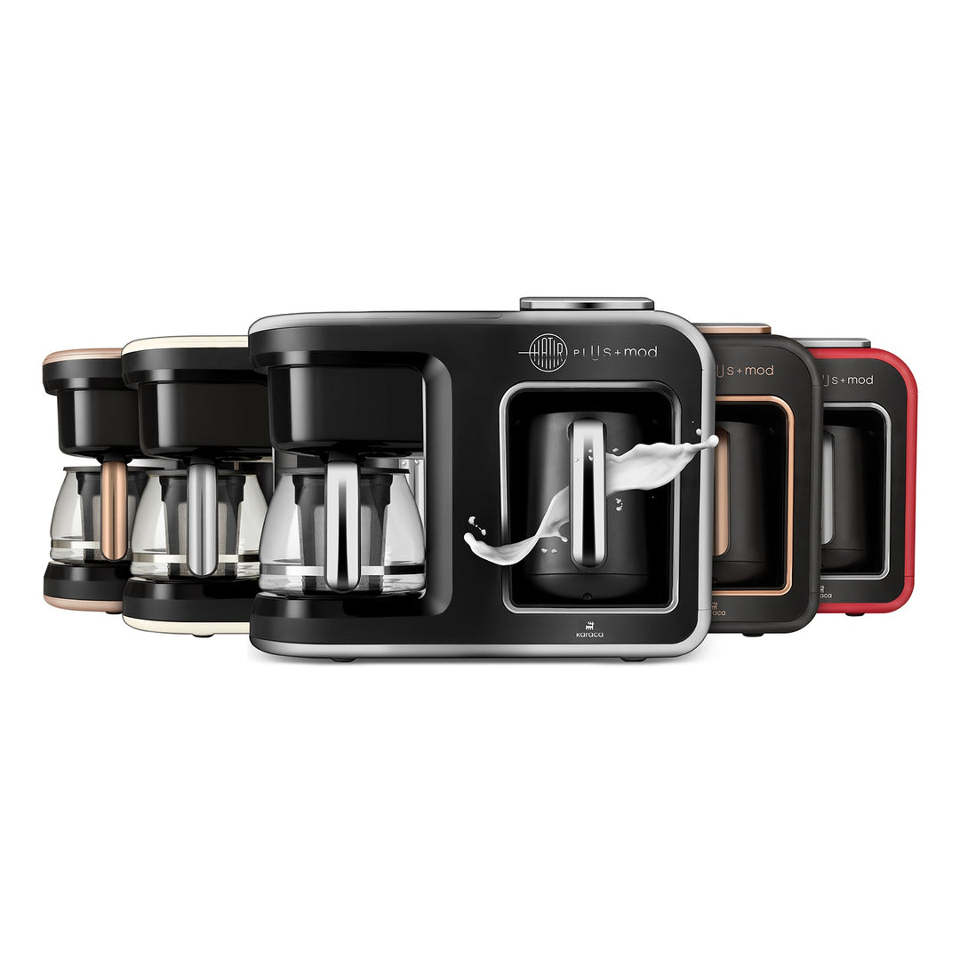 Karaca Hatir Plus Mod 5 - i - 1 Talende Kaffemaskine - Tyrkisk Kaffe, Mælk & Filterkaffe - Kølig Grå - Løven Home