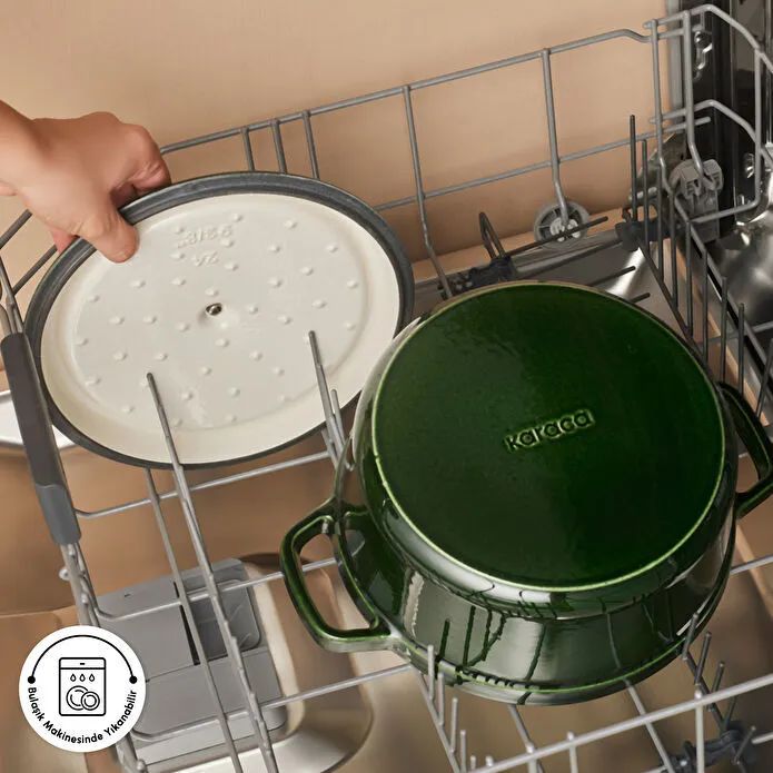 Karaca Heritage Emaljeret Støbejernsgryde – Grøn - 24 cm - 3,7 Liter - Løven Home