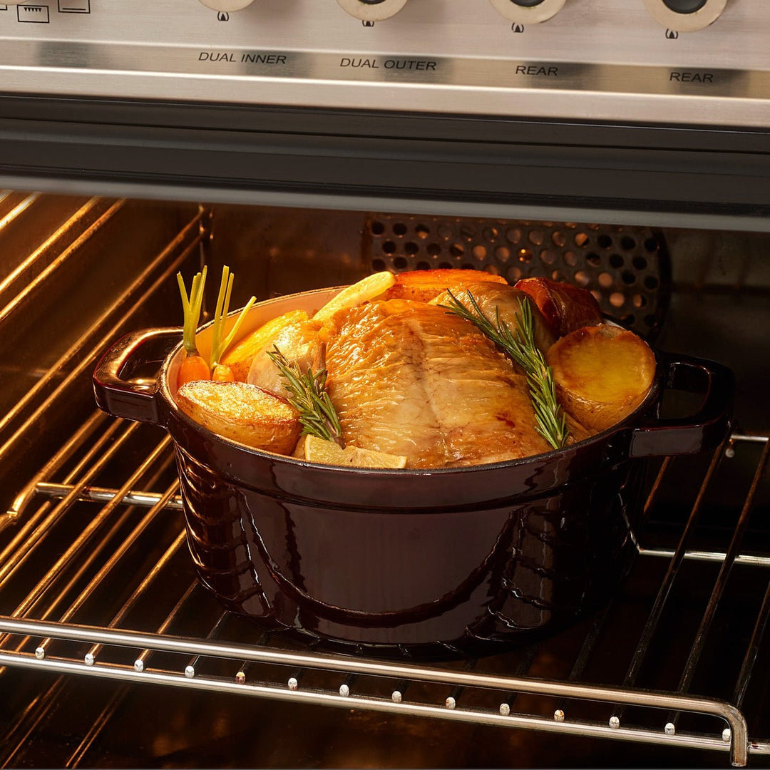 Karaca Heritage Emaljeret Støbejernsgryde – Rødbrun - 24 cm - 3,7 Liter - Løven Home