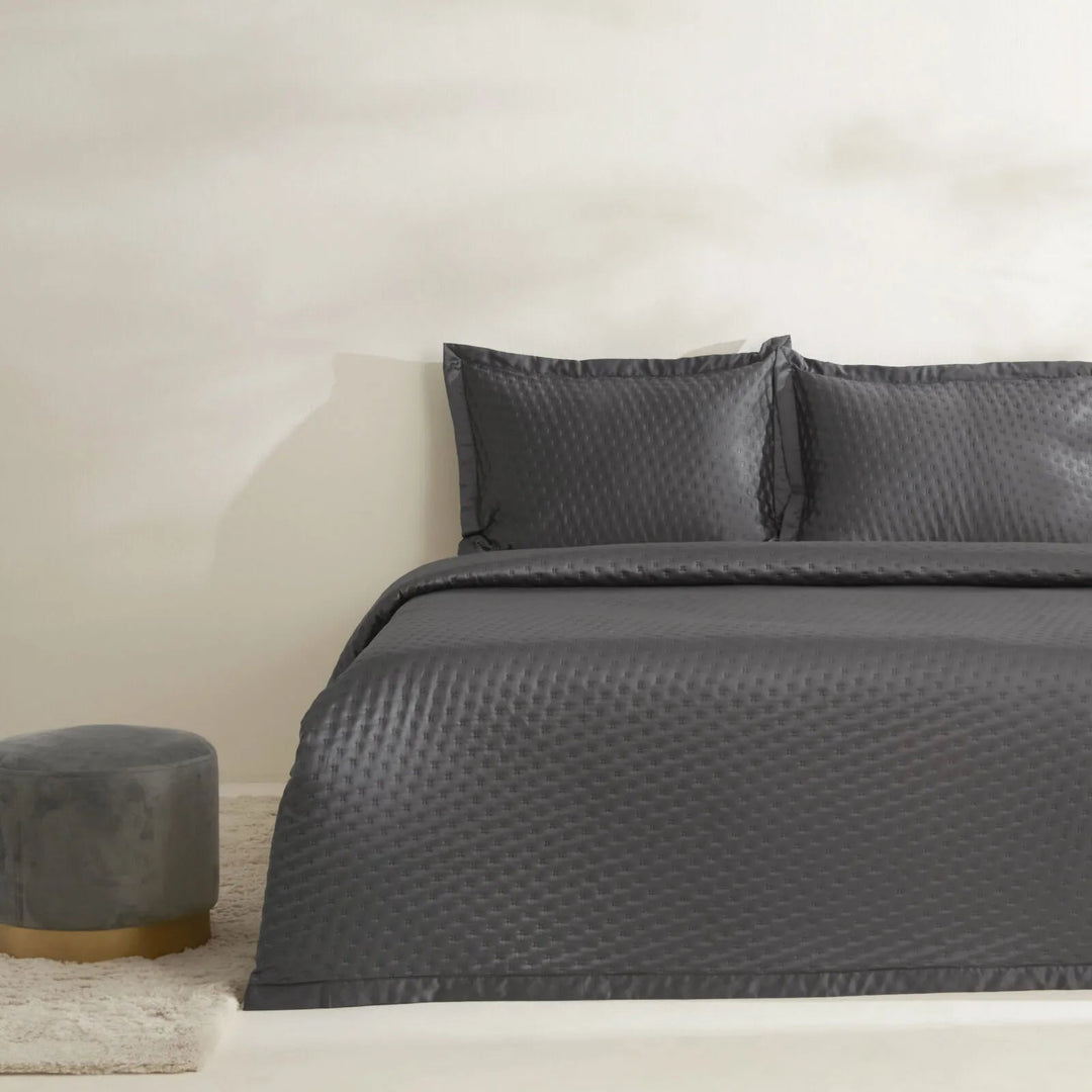 Karaca Home Alice – Dobbeltseng Sengetæppesæt 240x250 cm, Antracit - Løven Home