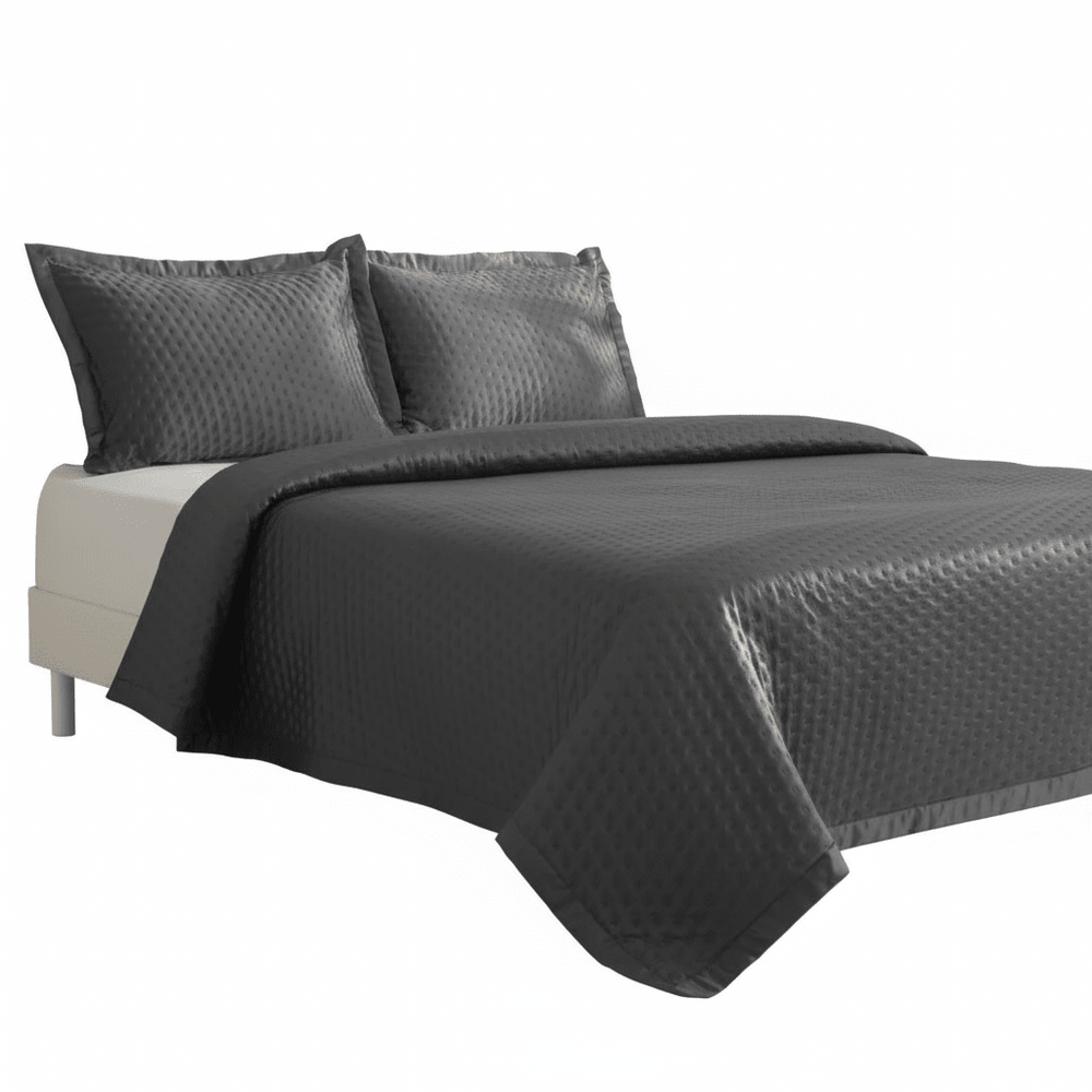 Karaca Home Alice – Dobbeltseng Sengetæppesæt 240x250 cm, Antracit - Løven Home