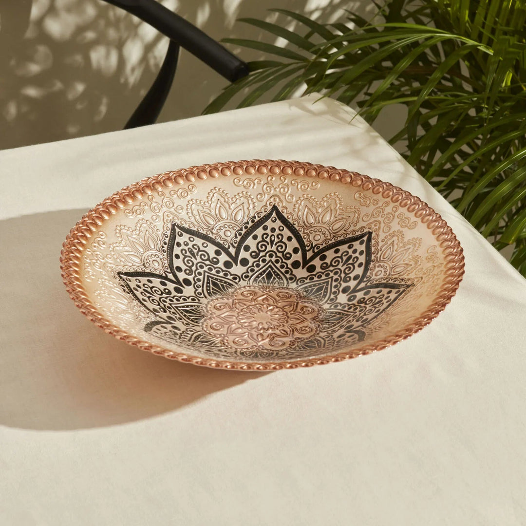 Karaca Home Alshiwa Dekorativ Tallerken – Brun, 33 cm - Løven Home