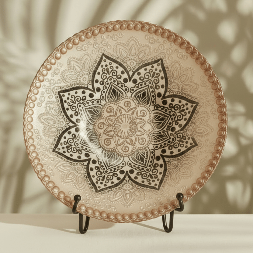 Karaca Home Alshiwa Dekorativ Tallerken – Brun, 33 cm - Løven Home