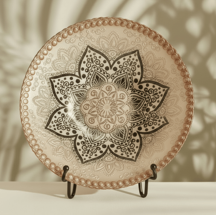 Karaca Home Alshiwa Dekorativ Tallerken – Brun, 33 cm - Løven Home