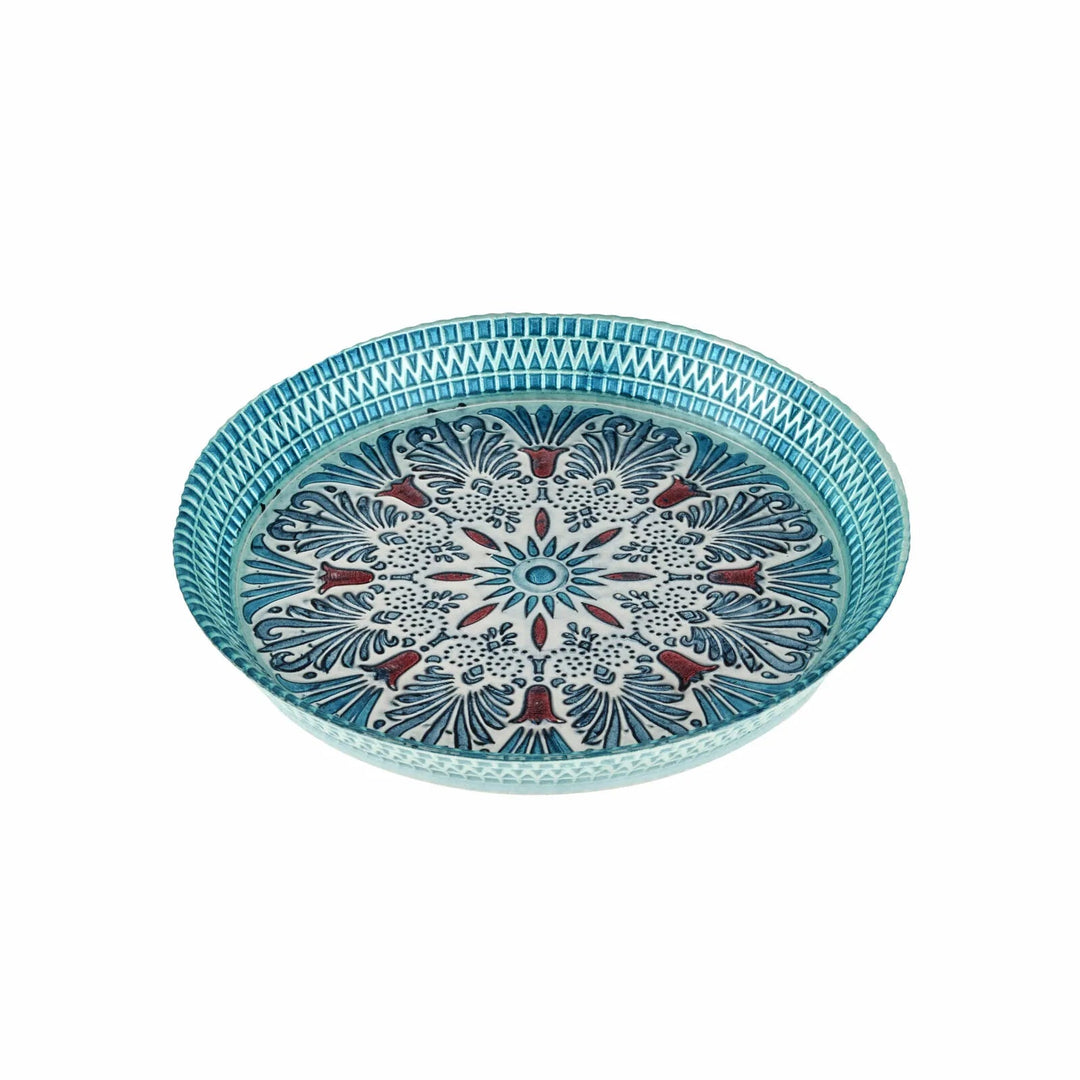 Karaca Home Anatoly Dekorativt Fad – Blå, 32 cm - Løven Home