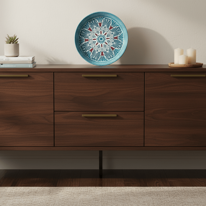 Karaca Home Anatoly Dekorativt Fad – Blå, 32 cm - Løven Home