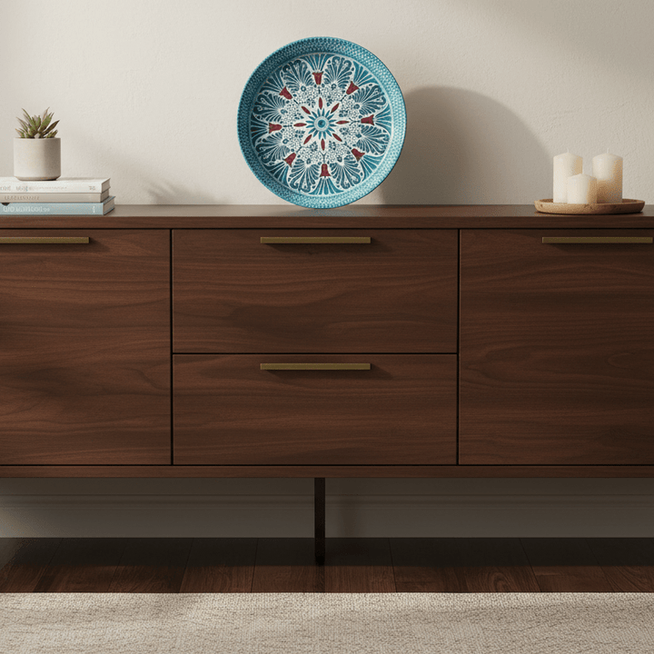 Karaca Home Anatoly Dekorativt Fad – Blå, 32 cm - Løven Home