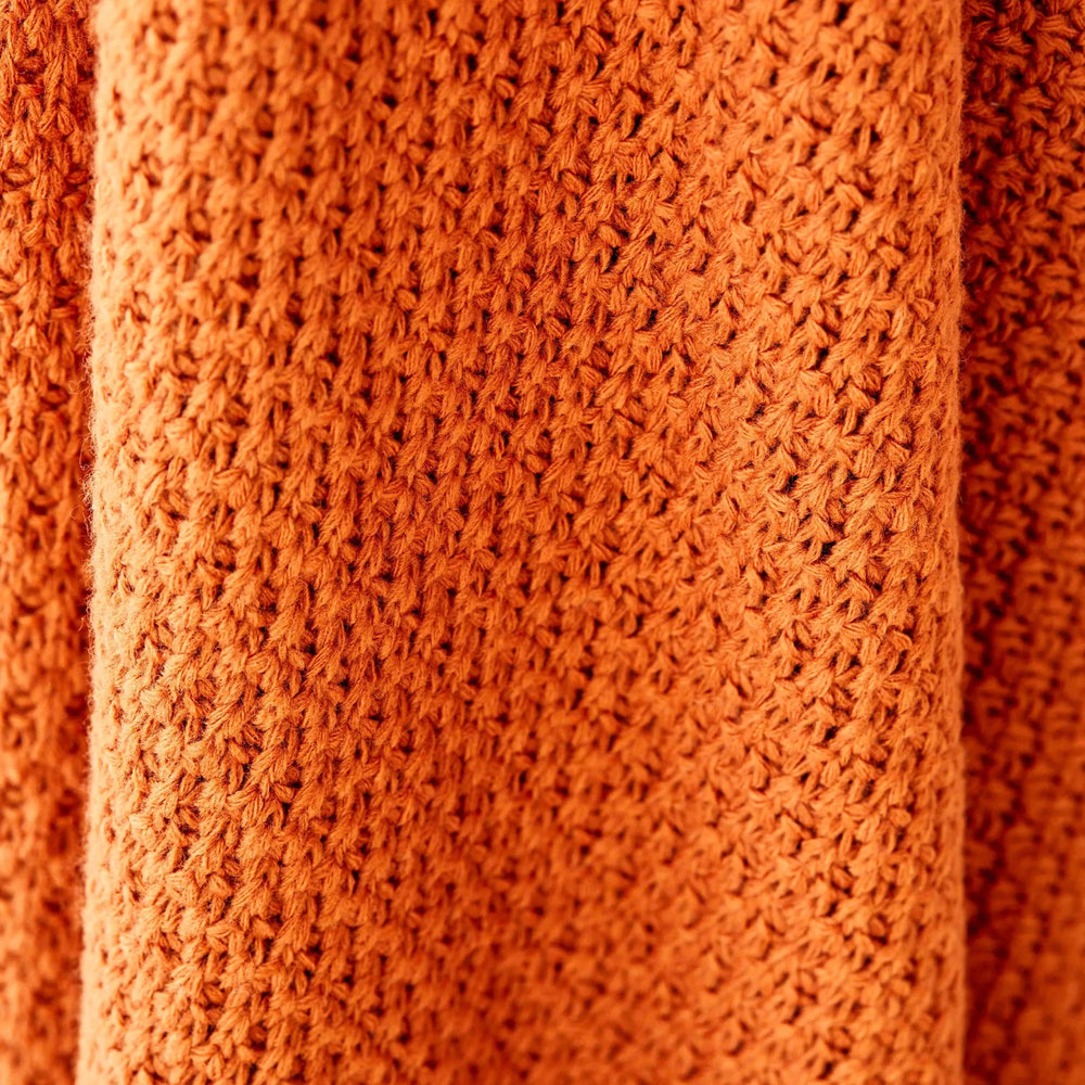 Karaca Home Back To Basic Kiremit Dobbeltseng Strikket Tæppe - Løven Home