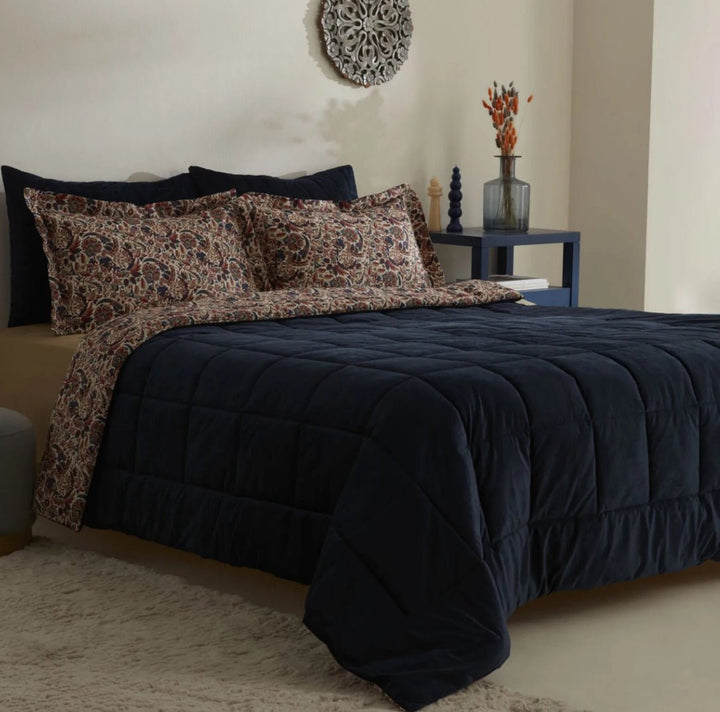 Karaca Home Cassie Luxury Dobbeltseng - Sæt – Navy - Løven Home