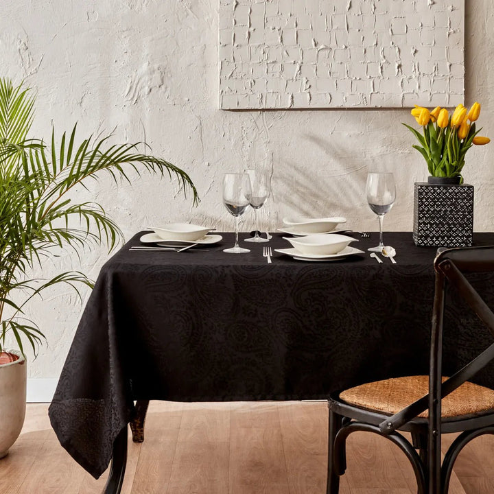 Karaca Home Chesney Dug – 140 x 200 cm – Sort - Løven Home