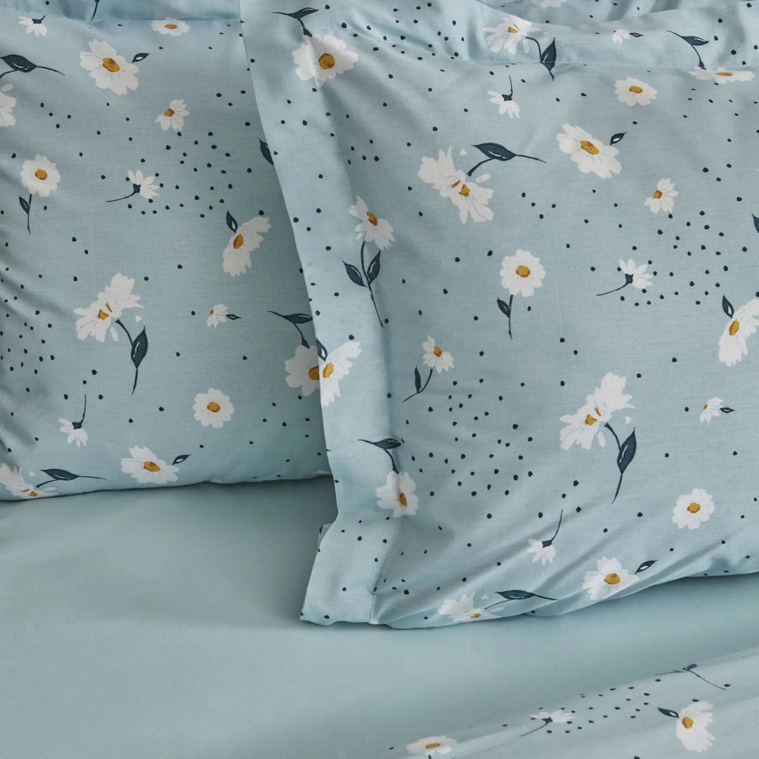 Karaca Home - Daisy Sengetøjssæt – 100% Bomuld – Dobbeltdyne – Mint - Løven Home