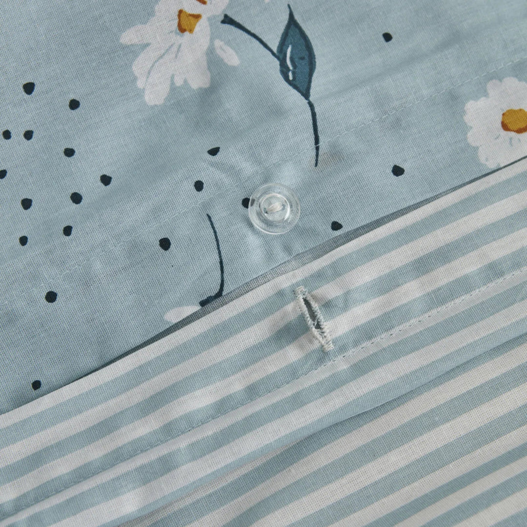 Karaca Home - Daisy Sengetøjssæt – 100% Bomuld – Dobbeltdyne – Mint - Løven Home