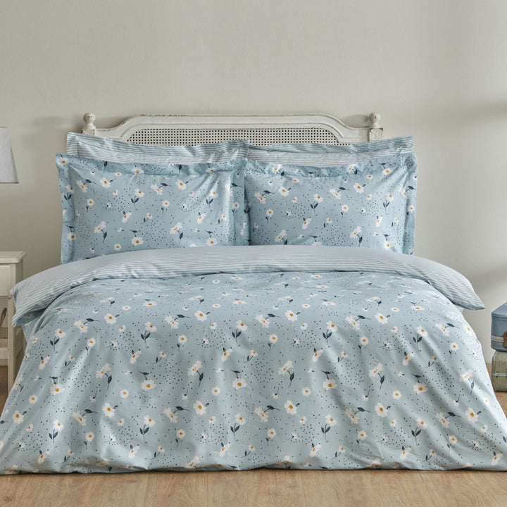Karaca Home - Daisy Sengetøjssæt – 100% Bomuld – Dobbeltdyne – Mint - Løven Home
