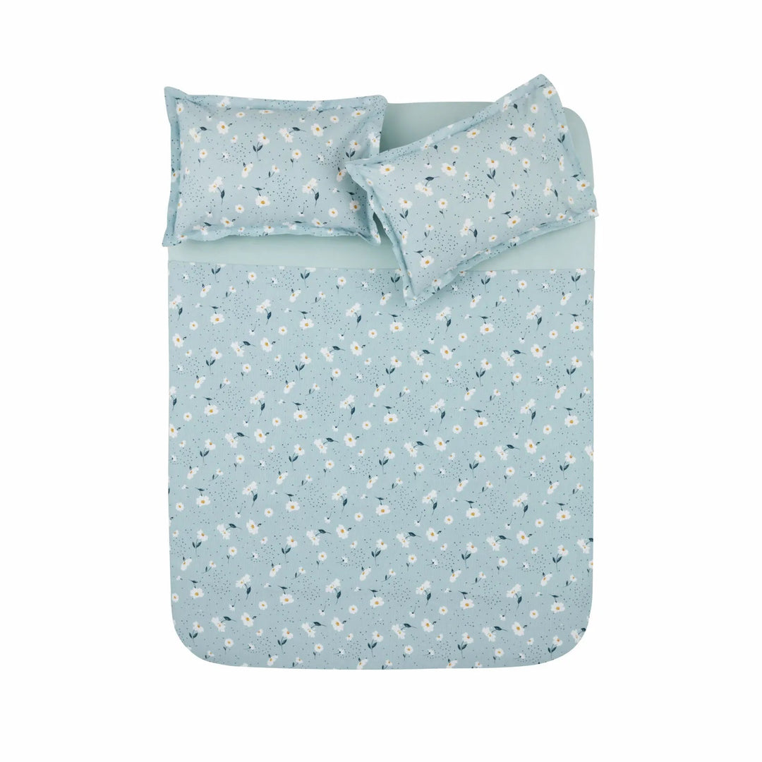 Karaca Home - Daisy Sengetøjssæt – 100% Bomuld – Dobbeltdyne – Mint - Løven Home