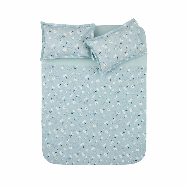 Karaca Home - Daisy Sengetøjssæt – 100% Bomuld – Dobbeltdyne – Mint - Løven Home