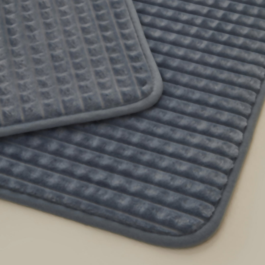 Karaca Home Ekose Embos 2 - delt Bademåttesæt – Indigo - Løven Home