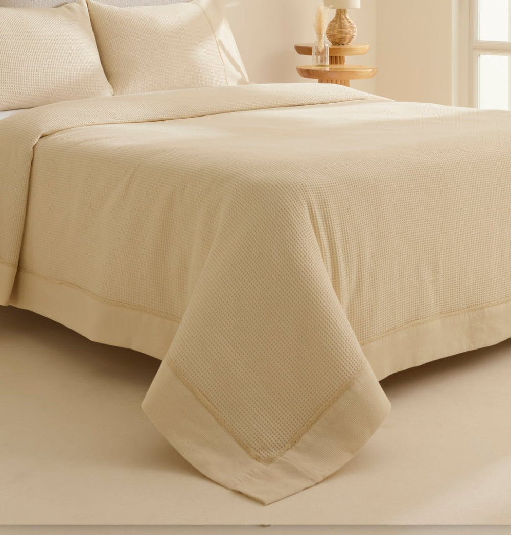 Karaca Home Elaris Gofret Dobbeltseng Overtræk – Ekru - Løven Home