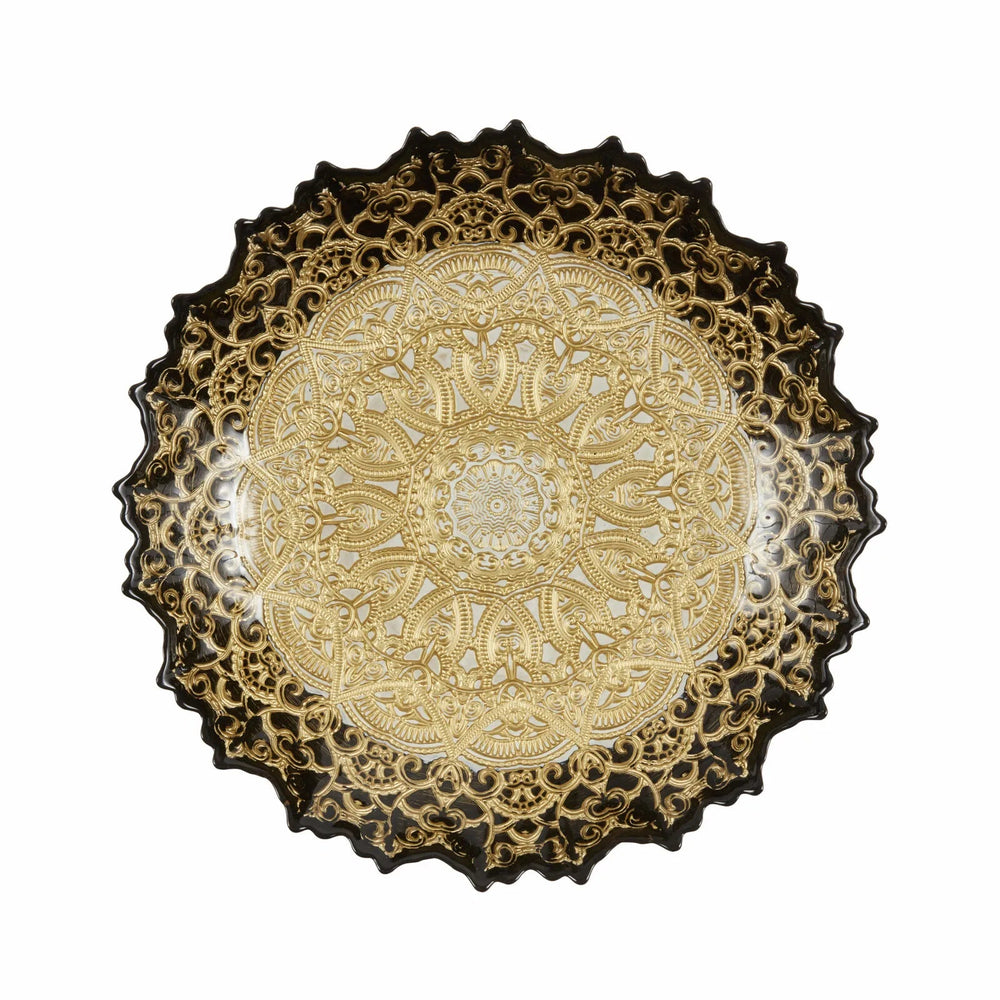 Karaca Home Kashida Dekorativt Fad – Guld - 34 cm - Løven Home