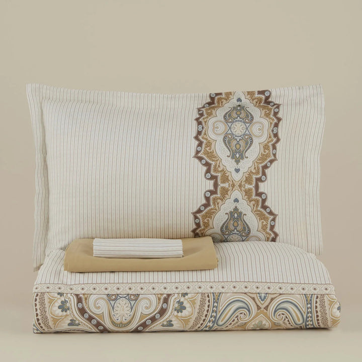 Karaca Home Lemy 100 % bomuld dobbeltdyne - sengesæt – Beige - Løven Home