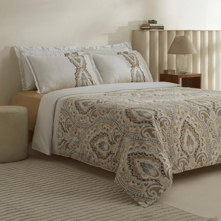 Karaca Home Lemy 100 % bomuld dobbeltdyne - sengesæt – Beige - Løven Home